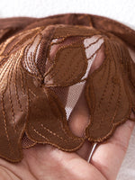Exclusive green embroidery lingerie set for dates. Sexy see-through chiffon bra. High-end sensual women's underwear ZA824031