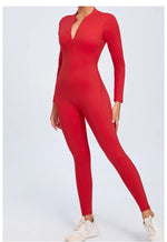 Women's Seamless Yoga Bodysuit Long Sleeve Zipper & Back Cutout Naked Feeling Quick-Dry Running Fitness Workout Jumpsuit