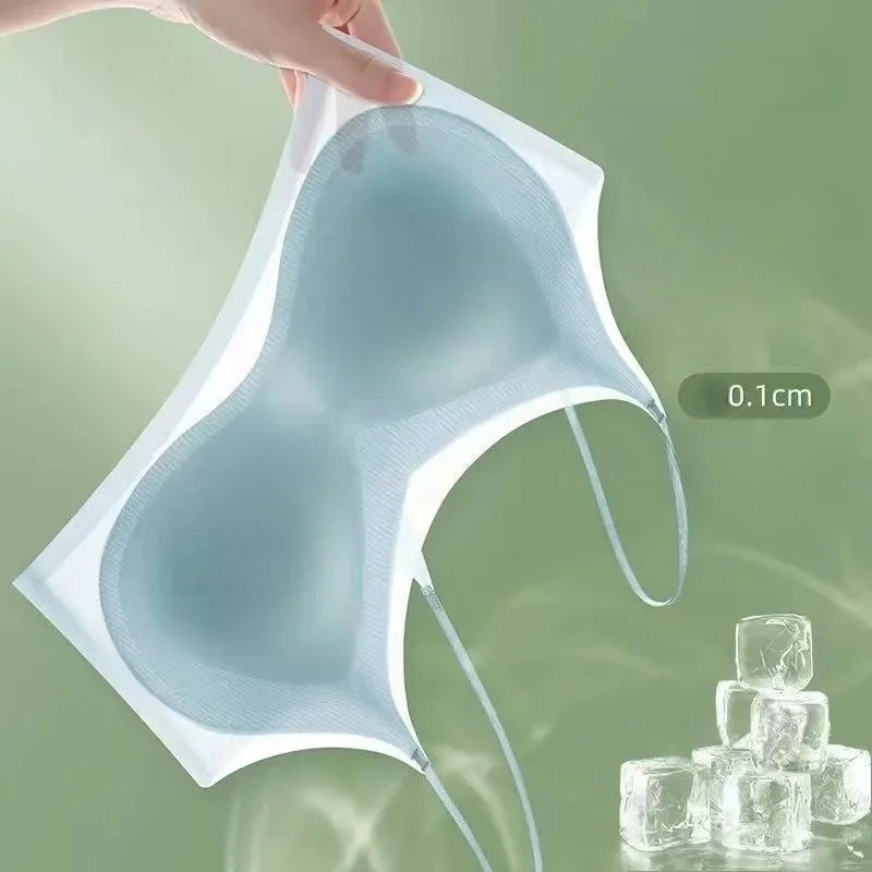 Ultra-thin Tube Tops Push Up Bras For Women Ice Silk Underwear Small Cup Sexy Lingerie Anti Droop Seamless Bras Summer Top