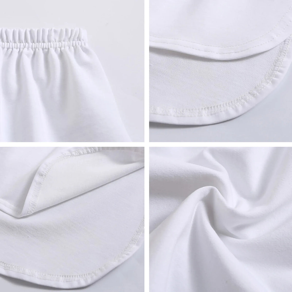 2pc Womens Elastic Waist Layering Underskirt Curved Hem Mini Skirt With Extended Back Casual Versatile Base Layer Top For Shirt