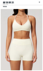 New Tight Yoga Set Women Breathable Quick Drying Sports Bra High Waist Shorts Fitness Suit Outwear Leisure Workout Gym Tracksuit