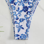 sexy floral print micro bikini blue and white porcelain bikini swimwear swimsuit women biquini thong bikini set bathing suits