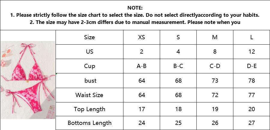 Sexy Rose Red Flower Print Micro Thong Bikini Women Swimwear 2026 String Halter Swimsuit Swimming Wear Triangle Bikinis Sets