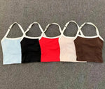 Women's Seamless Yoga Tank Top - Adjustable HALTER Neck & Quick-Dry Fitness Shirt Color Block Running Sports Gym Workout Top