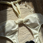 2025 New Color-Block Floral Pattern Trim One-Piece Slim Tie Hollow Out Swimsuit Sexy Backless Bathing Suit Trajes De Baño
