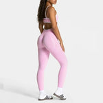 2PCS High Waisted Sports Bra Set with Contrasting Small Suspender Tight Fitting Hip Lifting Training Bra And Pants