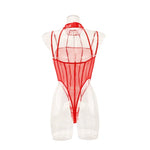 Toucheart Erotic Bodysuit Net Clothes Halter Lace See-through Skinny Backless Sissy Premium HotSeductive Women Coquette Bodysuit
