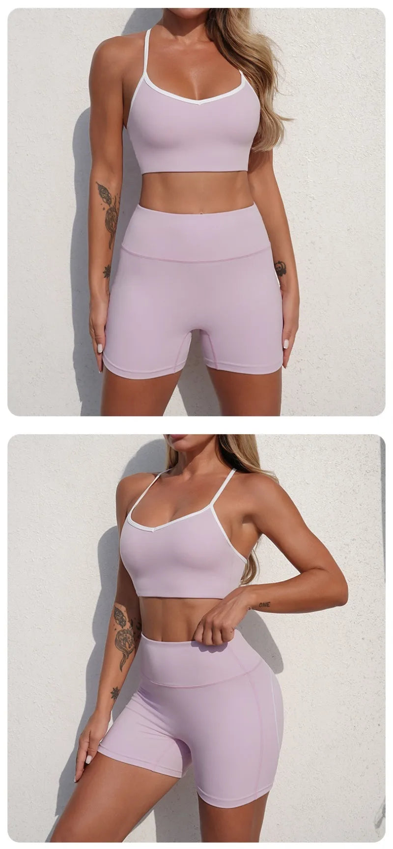 Women's Yoga Sets Sports Fitness Cross Beauty Back Bra Slim Fit Hip-Lifting Shorts Suits Running Workout Gym Training Sets
