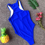 Splicing Fishnet Mesh Zipper Female Swimwear One Piece Swimsuit Women Monokini High Leg Cut Bather Bathing Suit Swim Beach Wear