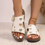 NEW Summer Sandals Women Slippers Platform Leather Fittings Metal Buckle Slippers Female Casual Sandals