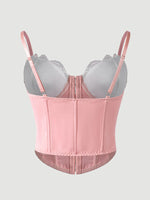 Sexy Top Mesh Lace Patchwork Cotton Hot Girl Fishbone Strap High-end Wear Top For Women Bowknot Pure Desire Vest Charming PWGG