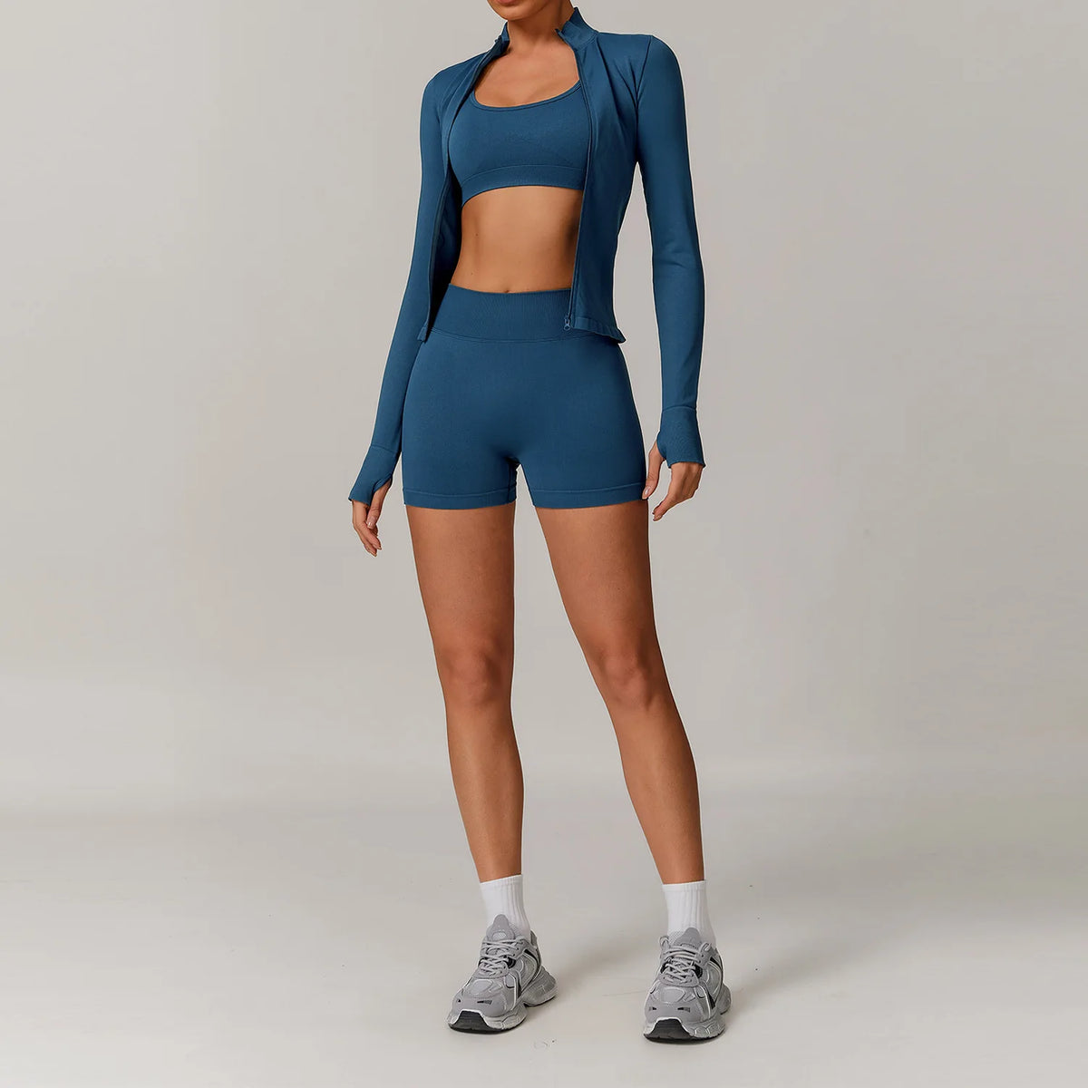 2/3PCS Yoga Set Women Workout Set Seamless Sportswear Gym Clothing Fitness Long Sleeve Crop Top High Waist Leggings Sports Suits