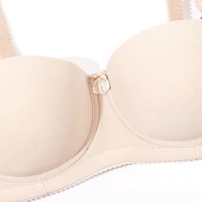 Beauwear Half Cup Push Up Bras for Women Plus Size C cup bralette underwire 85C 90C Beige Bra