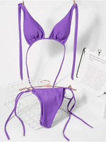 Sexy 12 Color Halter Mini Micro Thong Bikini Female Swimsuit Women Swimwear Two-pieces Bikini set Bather Bathing Suit Swim Lady