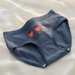 1-Pack Cute Strawberry Print Cotton Panties Sweet Striped Accents Women Low-Rise Underwear Breathable Soft Lingerie M-XL
