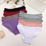 4PCS/Set Women Cotton Panties Sexy Low Waist Briefs Female Soft Breathable Underwear Button Design Fashion Comfortable Lingerie