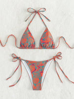 Sexy String Bikini 2024 Two Pieces Print Swimsuit Female Swimwear Women Thong Bikinis Set Bather Beachwear Bathing Suit Pool