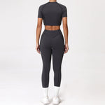 2PCS Yoga Suit Sports Set Women Quick-Drying Gym Set Women Tracksuit Running Workout Long Sleeve Sports Shirt Yoga Clothing