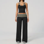 2 Piece Yoga Clothes Women's Tracksuit Athletic Wear Fitness Suit Gym Outfits Workout Sets Push Up Sports Bra Capri Pants Sets