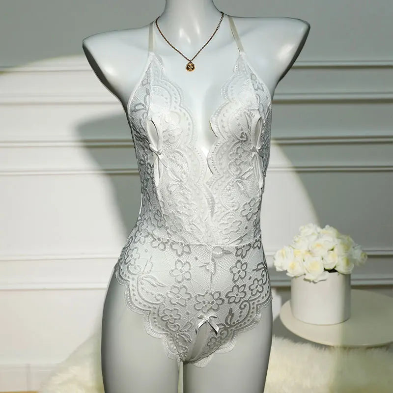 For Women 18 Hot Erotic Underwear Open Crotch Transparent Sexy Costume Lace Open Crotch Lingerie Set Crotchless Bodysuit