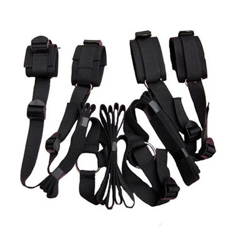 Adult Games BDSM Bondage Set Women RestraintsAdjustable Handcuffs Ankle Straps Fetish No Vibrator Erotic Accessories Sex Shop