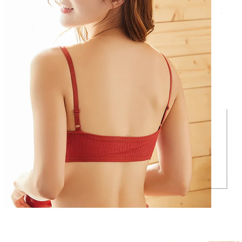 Push-Up Bras for Women Sexy Adjustable Straps Brassiere Wire Free Bra Seamless Underwear Solid Color Lingerie One Size