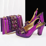 doershowLastest Italian Design Fashion Style Ladies Shoes with Matching Bag Set 2025 Nigerian Shoes and Bag Set HFG1-2