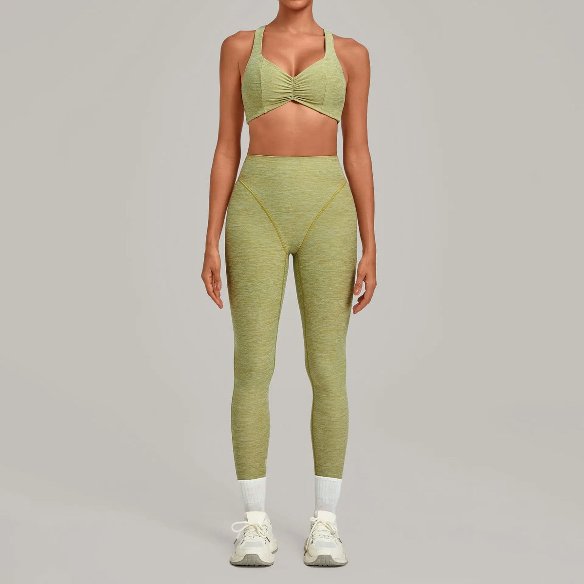 Women's Seamless Yoga Set Sports Fitness Workout Slim Fit High-Waist Tummy Control Pants Suits Gym Training Running Vest Sets