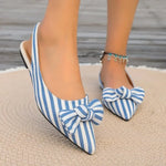 NewPointed Toe Flat Women Sandals 2026 Fashion Elegant Bow Closed Toe Female Shoes