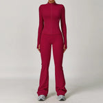 2/3PCS Yoga Suit Women Tracksuits Gym Clothes Workout Flared Pants Zipper Long SleeveAthletic Wear Female Sports Yoga Clothing