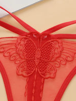 3 pieces of lace transparent multi-color combination high-quality butterfly embroidery thong sexy low waisted thong C304