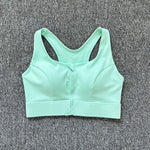 2026 NewFront Zipper Adjustment High Strength Shockproof Gathered Sexy Cross Back Workout Sports Bra For Women