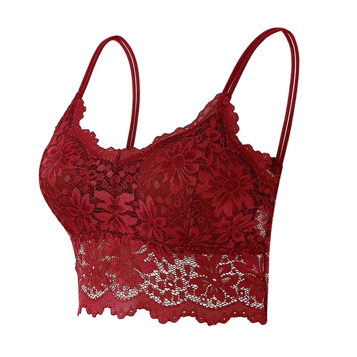 Women's Lace Bra Top Comfortable Bralette Solid Color Sexy Underwear Vest Female Hollow Out Wireless Lingerie Seamless Brassiere