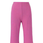 Women Flared Pants Yoga Running Cycling Trousers Elastic High Waist Solid Color Long Pants Ribbed Texture