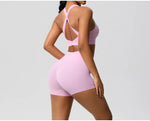 2PCS Yoga Set Gym Clothes Sportswear Women Tracksuit Fitness Tracksuit Workout Suit Sports Bra Gym High Waist Push Up Shorts