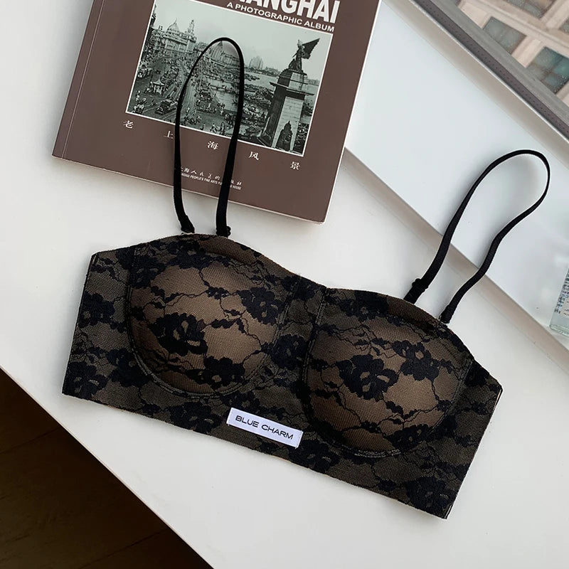 MOYISU Parisian Lace Bra Women Strapless Summer Push Up Small Bust Multiway Wear Bandeau Bralette UK Ship Fashion Top Bestseller