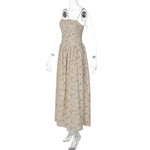 FDYOUI 2026 Summer Floral Print Spaghetti Strap Dress for Woman Elegant Sleeveless High Waist Long Party Evening Dresses Pink