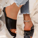 Square Head Half Slippers Women Summer 2026 High Heel Open Toe Sandals