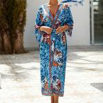 13 Colors Printed With Belt Crochet Knitted Tunic Beach Cover Up Cover-ups Beach Dress Beach Wear Beachwear Female Women K7201