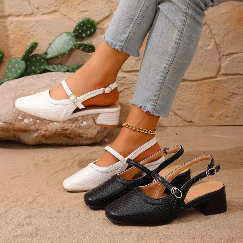 2026 Fashion Versatile Women Shoe Retro Temperament Women Semi Slipper Soft Sole Versatile Sandals Comfort Easy Wear High Heel