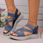 Women Sandals Non Slip Thick-Soled Wedges Shoes for Women Summer Outdoor Casual Sandals Fashion Open Toe Elastic Sports Shoes