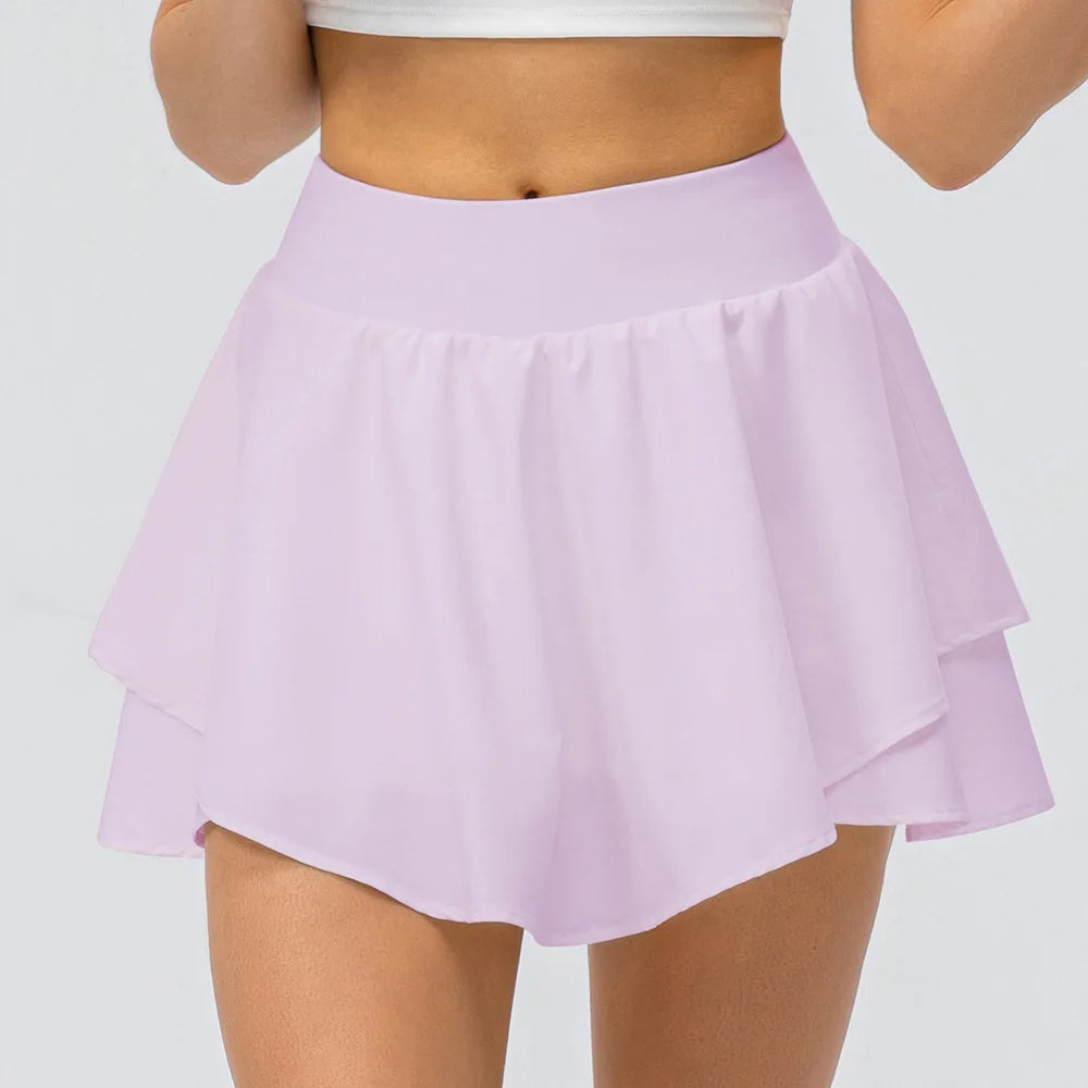 Summer Golf Skirt Women High Waist Running Outdoors Tennis Sport Skirt Pockets Fitness Gym Casual Shorts Athletic Workout Skirts