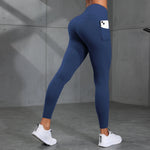 Women Fitness Lenggings With Side Pockets Female Full Length Leggings Running Pants Comfortable High Waist Yoga Pants