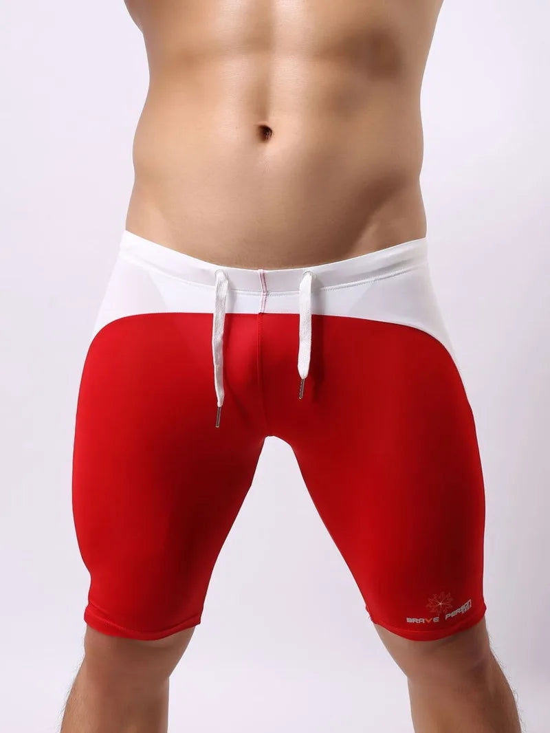 Men's Swimming Trunks Fitness Shorts Casaul Beach Vaction Style For Man Color Blocked Drawstring Elastic Waist Beach Shorts KD14