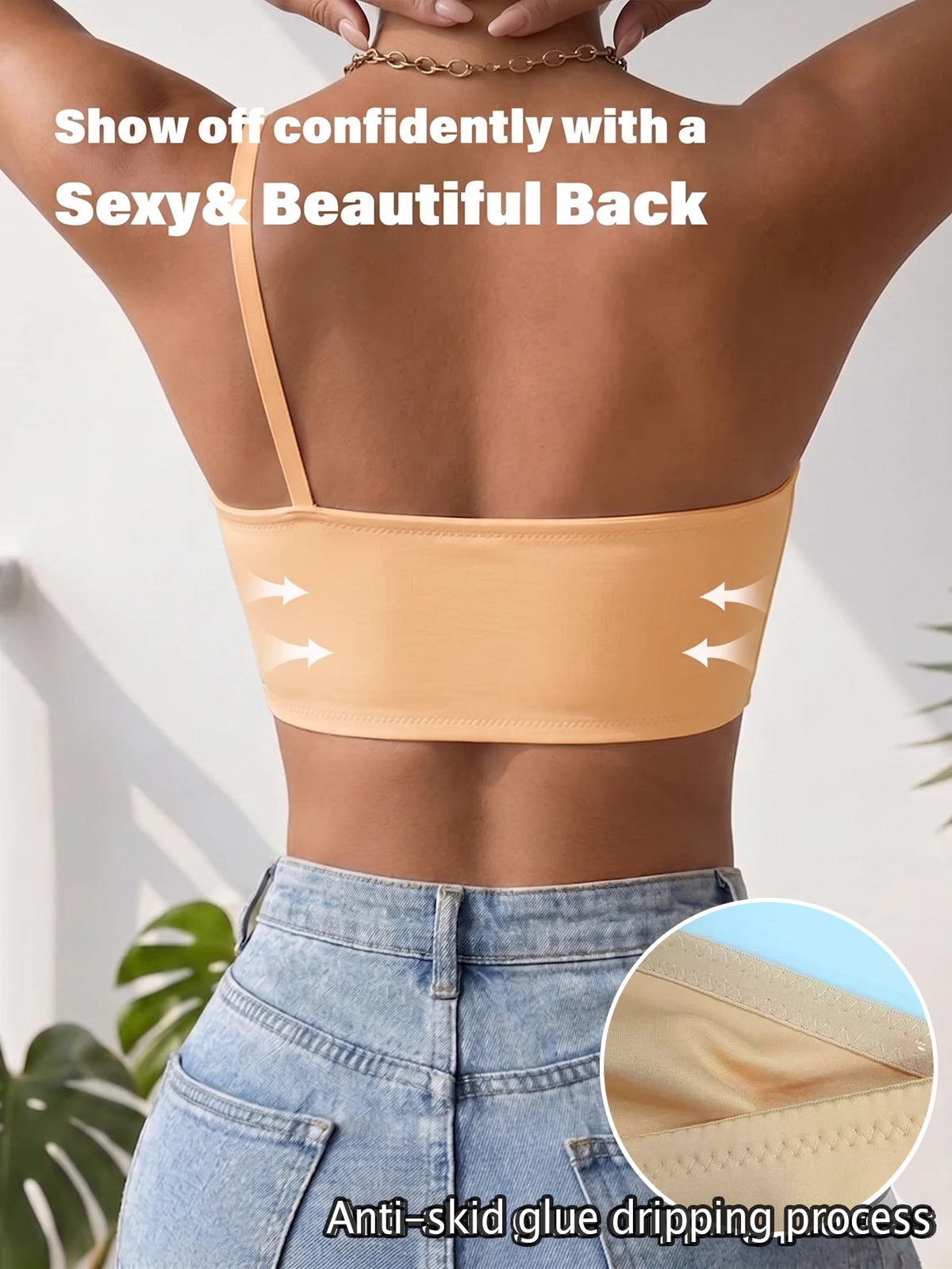 Women One Shoulder Bra Front Closure Unlined Push Up Brassiere Bandeau Thin Comfort Non-slip Lingerie