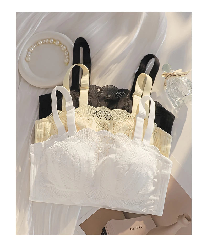 MOYISU Strapless Bra Women with Large Breasts and Small Non-slip Pull-up Breast Anti-sag Summer Slim Bra