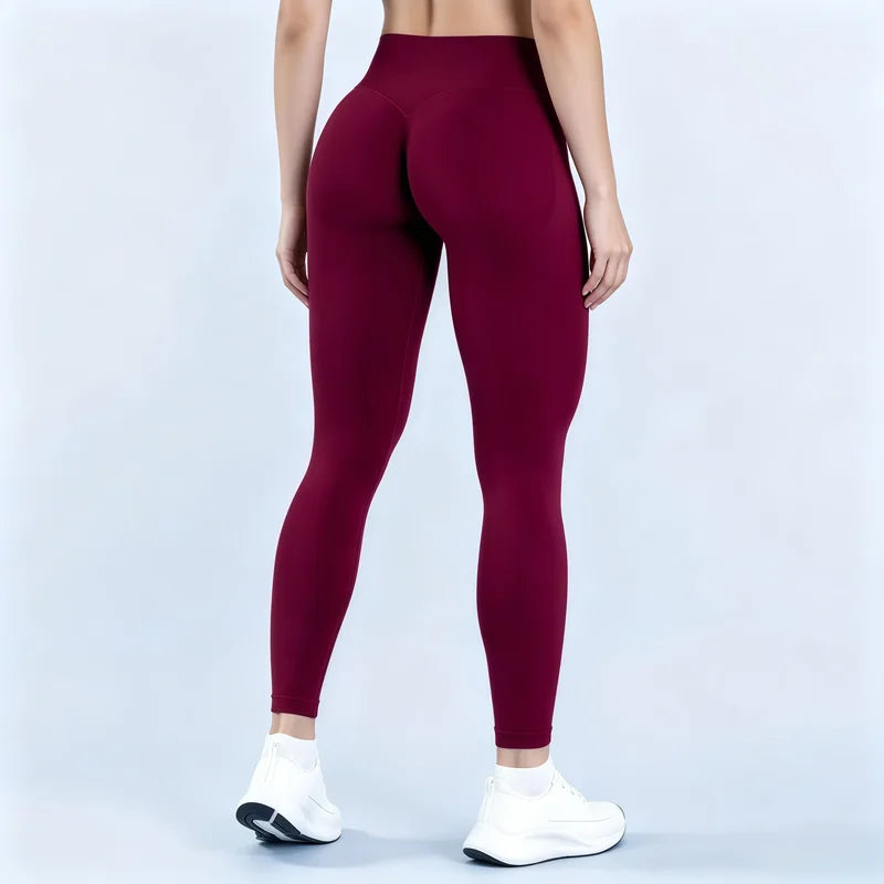 HISTELLO Impact Leggings Women Seamless Sports Yoga Pants Low Ribbed Band Gym Tights Fitness Workout Scrunch Butt Leggings