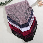 FINETOO 3PCS Women Lace Panties Sexy Hollow Underpants Sexy High Waist Lace Panty Elegant& Romantic Ladies Breathable Underwear