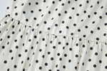 FDYOUI Woman Clothing Polka Dot Crop Tops and Lace-up Skirt Two Piece Sets Female Elegant Slash Neck Long Vacation Dresses Suit