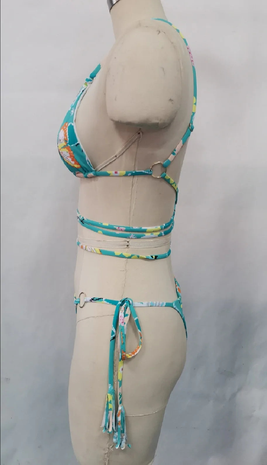 Print Triangle Bikini Set Women Split Swimwear Sexy Bandage Design Micro Bikini Beachwear Summer New Lady Swimming Bathing Suit